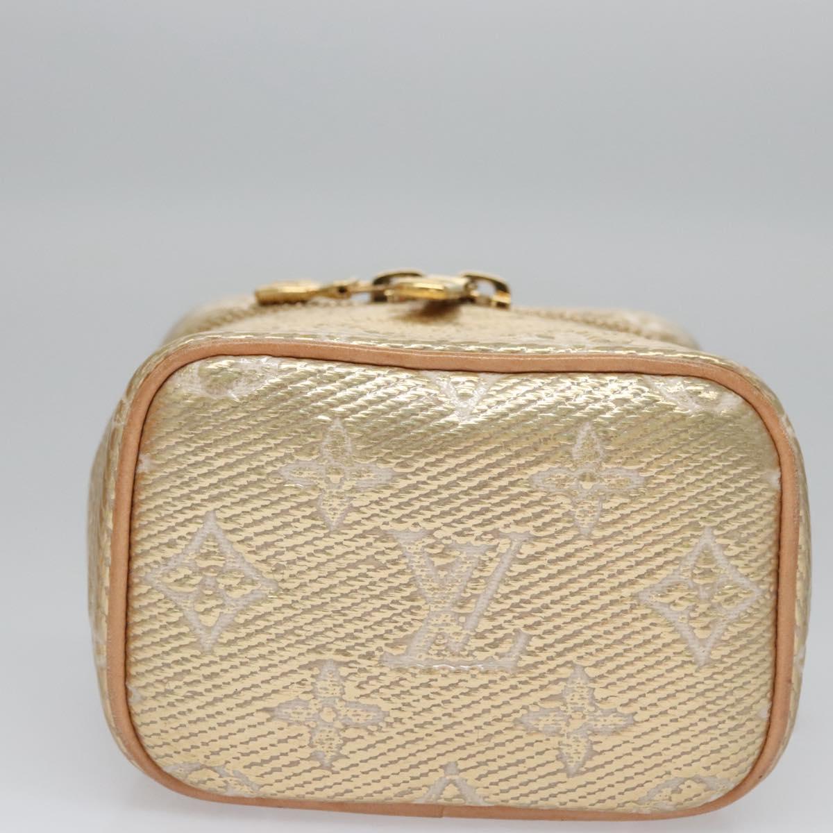 LOUIS VUITTON Monogram Laminated Jacquard Microvanity Gold M22920 LV Auth EC760SM
