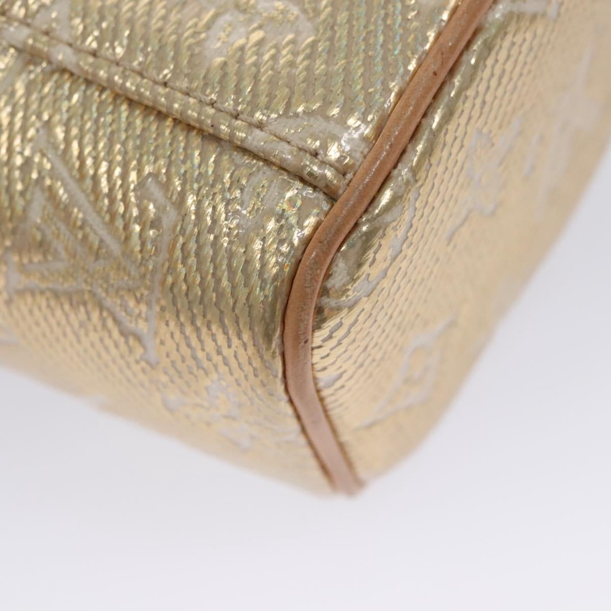 LOUIS VUITTON Monogram Laminated Jacquard Microvanity Gold M22920 LV Auth EC760SM