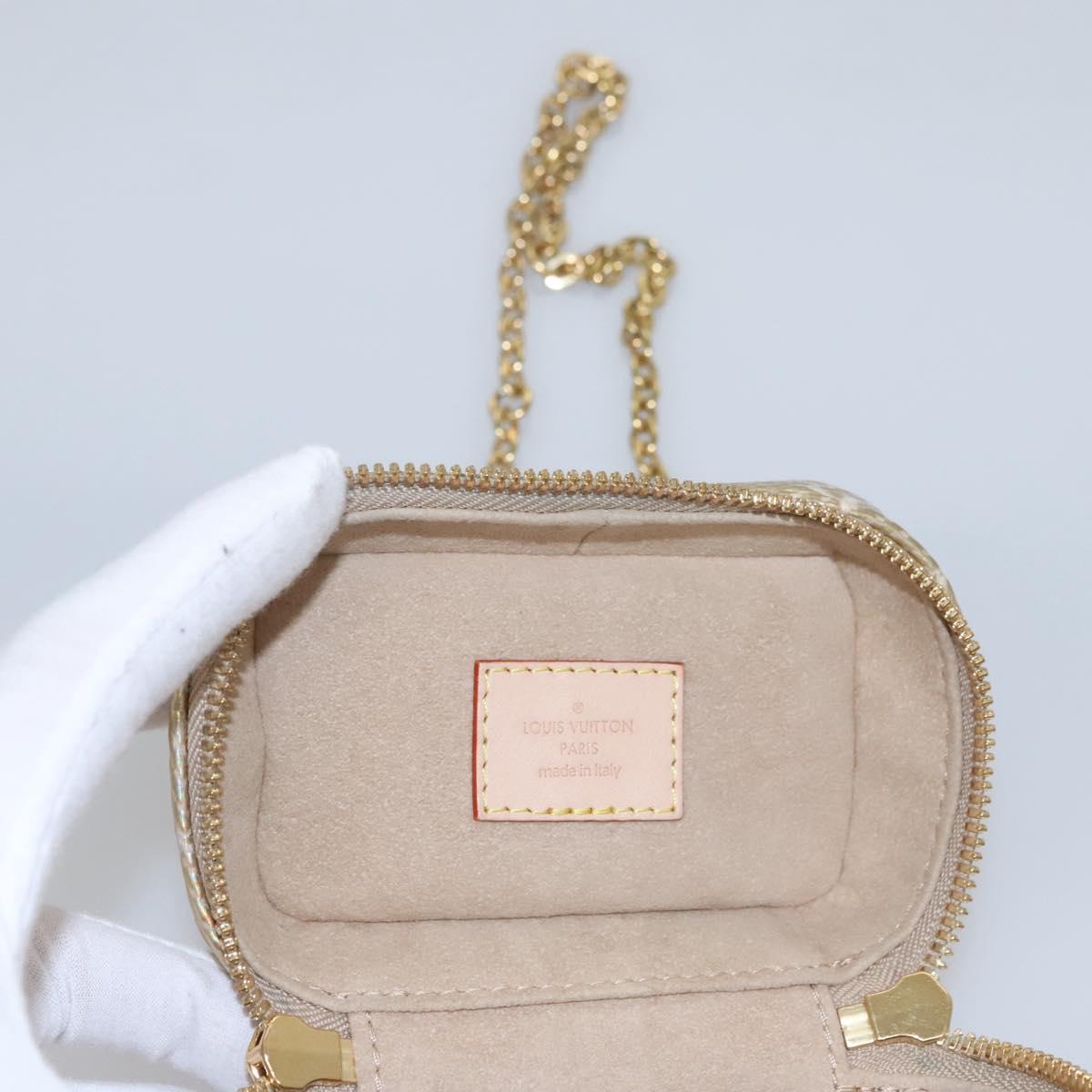 LOUIS VUITTON Monogram Laminated Jacquard Microvanity Gold M22920 LV Auth EC760SM