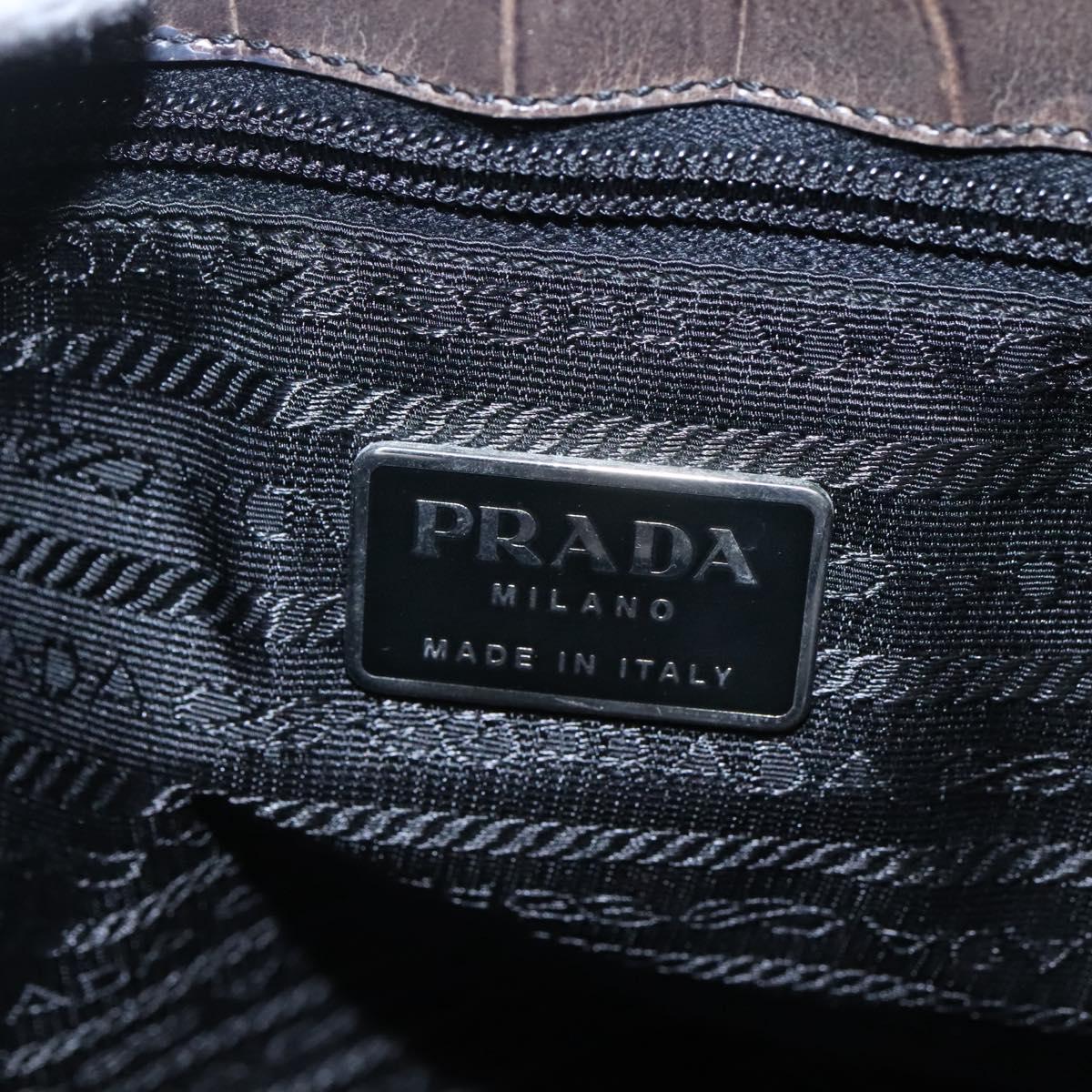 PRADA Shoulder Bag Nylon Green Silver Auth EC761