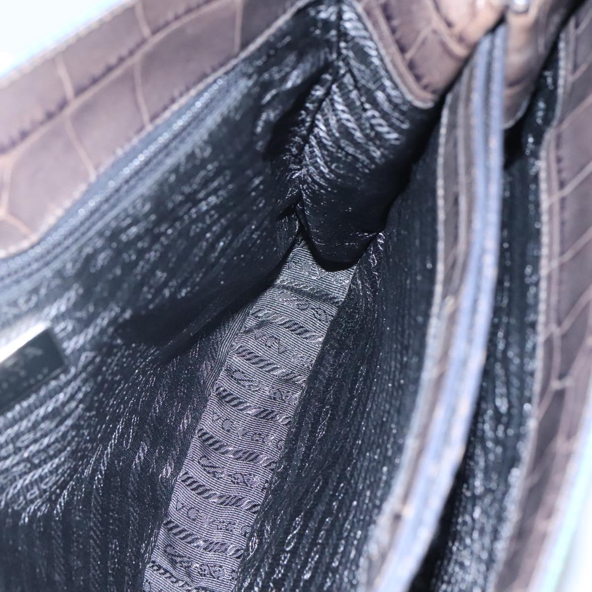 PRADA Shoulder Bag Nylon Green Silver Auth EC761