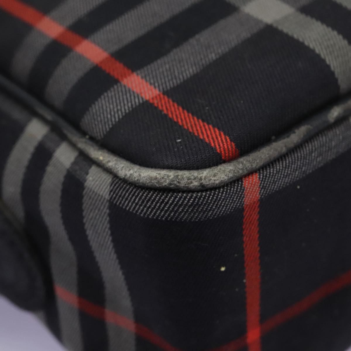 Burberrys Nova Check Shoulder Bag Canvas Navy Gold Auth EC762