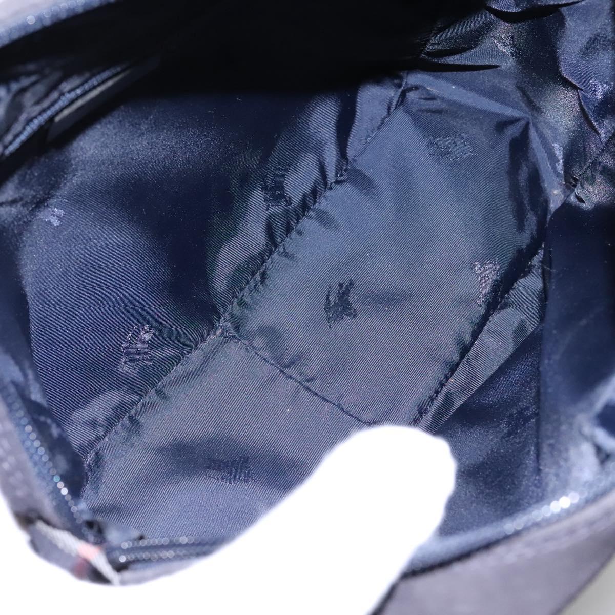 Burberrys Nova Check Shoulder Bag Canvas Navy Gold Auth EC762