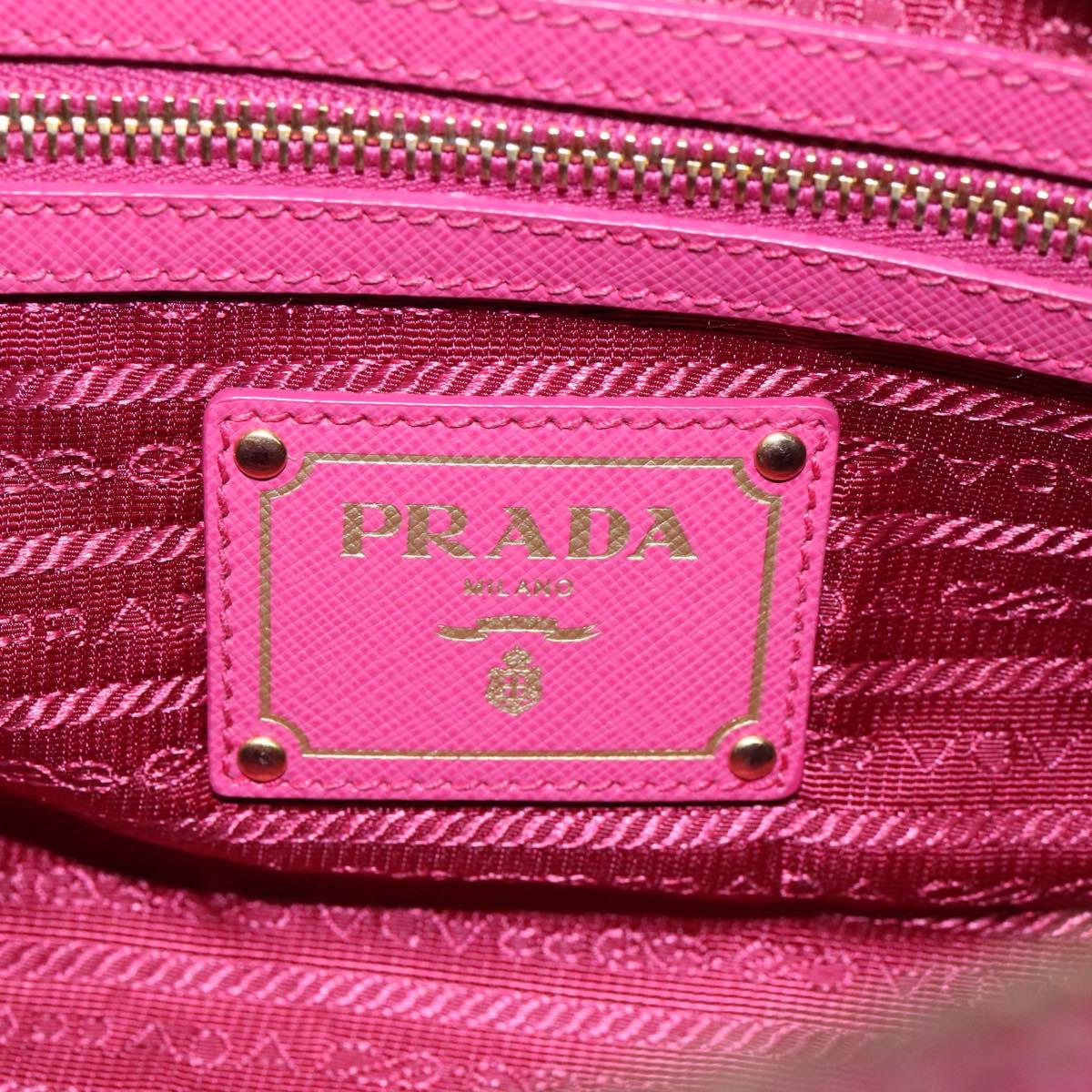 PRADA Hand Bag Safiano leather 2way Pink Gold Auth EC766V