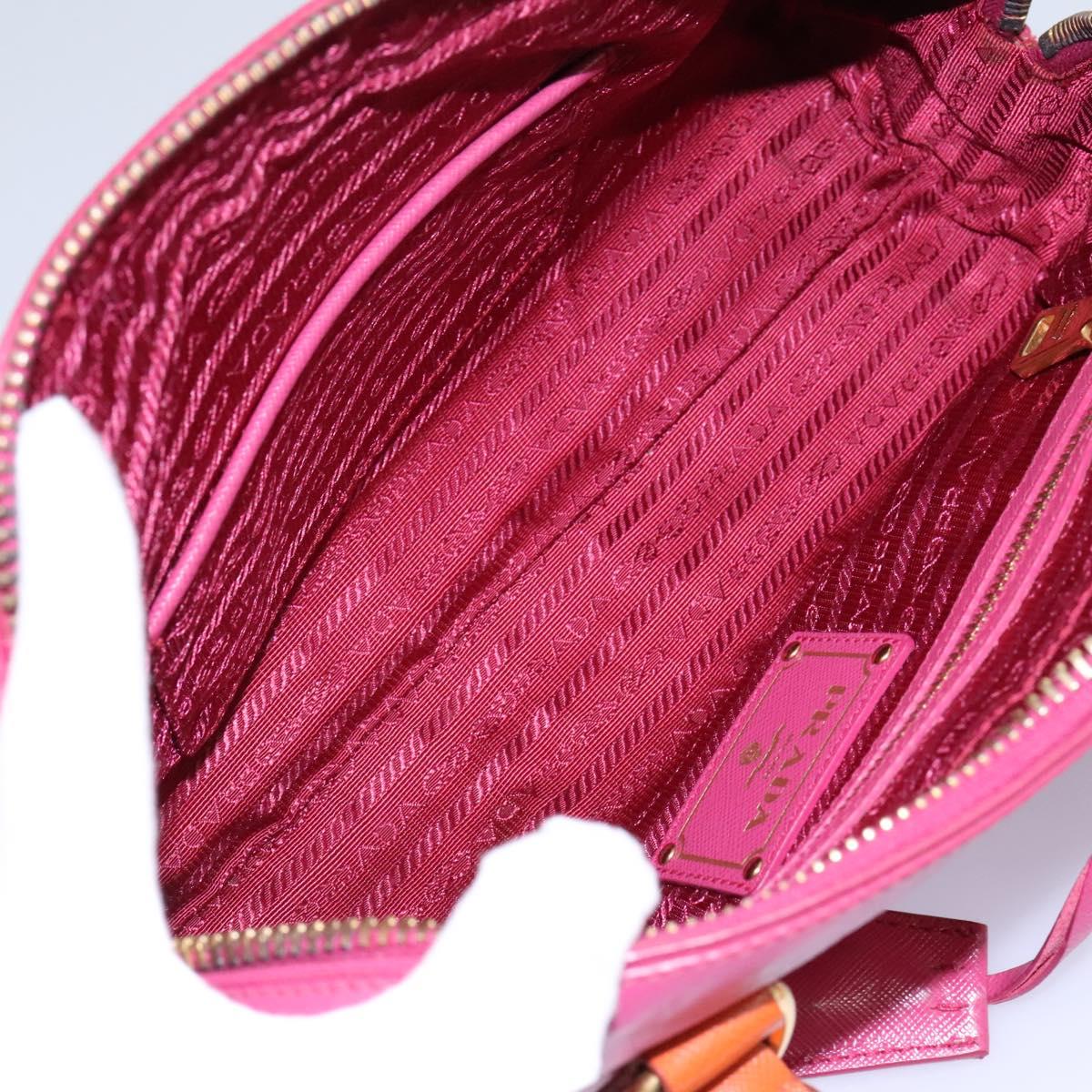 PRADA Hand Bag Safiano leather 2way Pink Gold Auth EC766V