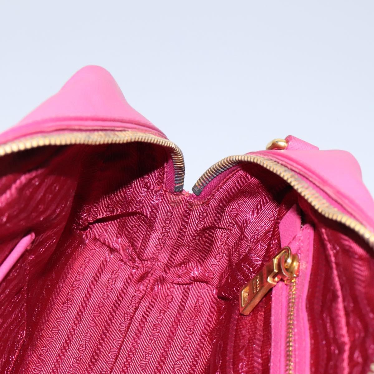 PRADA Hand Bag Safiano leather 2way Pink Gold Auth EC766V