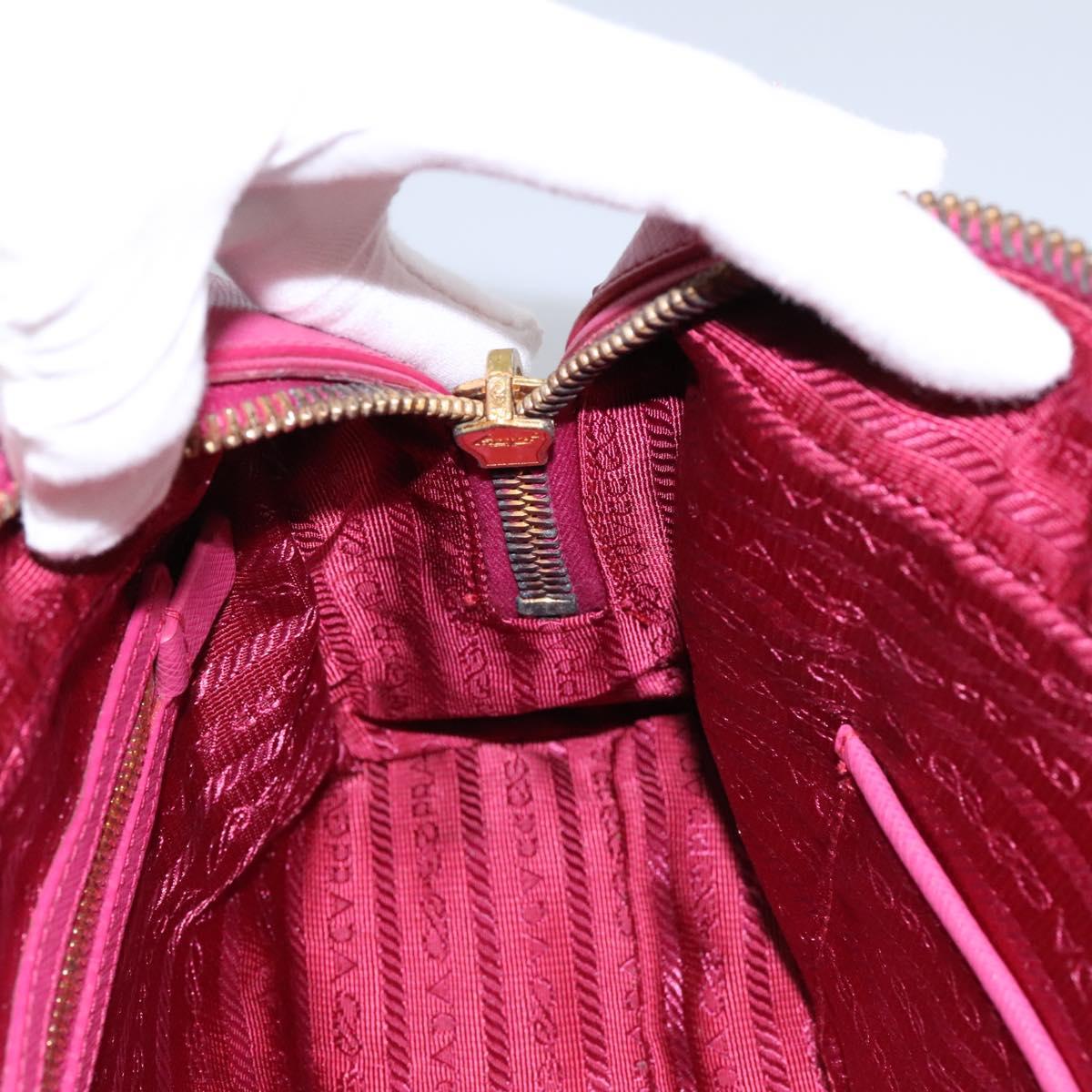 PRADA Hand Bag Safiano leather 2way Pink Gold Auth EC766V