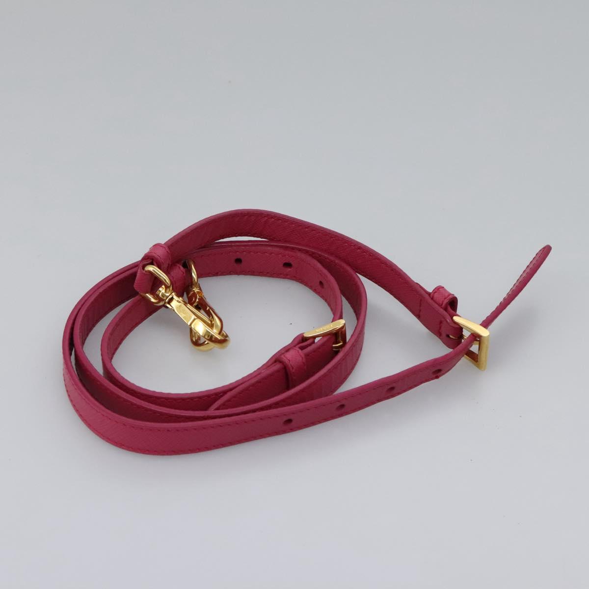 PRADA Hand Bag Safiano leather 2way Pink Gold Auth EC766V