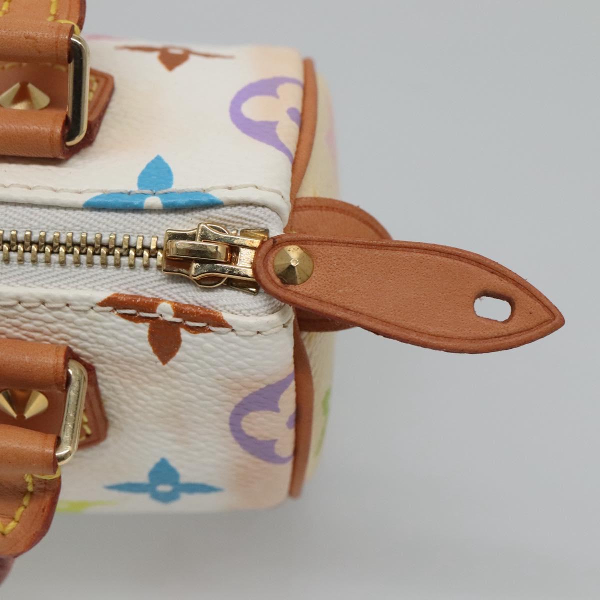 LOUIS VUITTON Monogram Multicolor Mini Speedy Hand Bag White M92645 Auth EC767AV