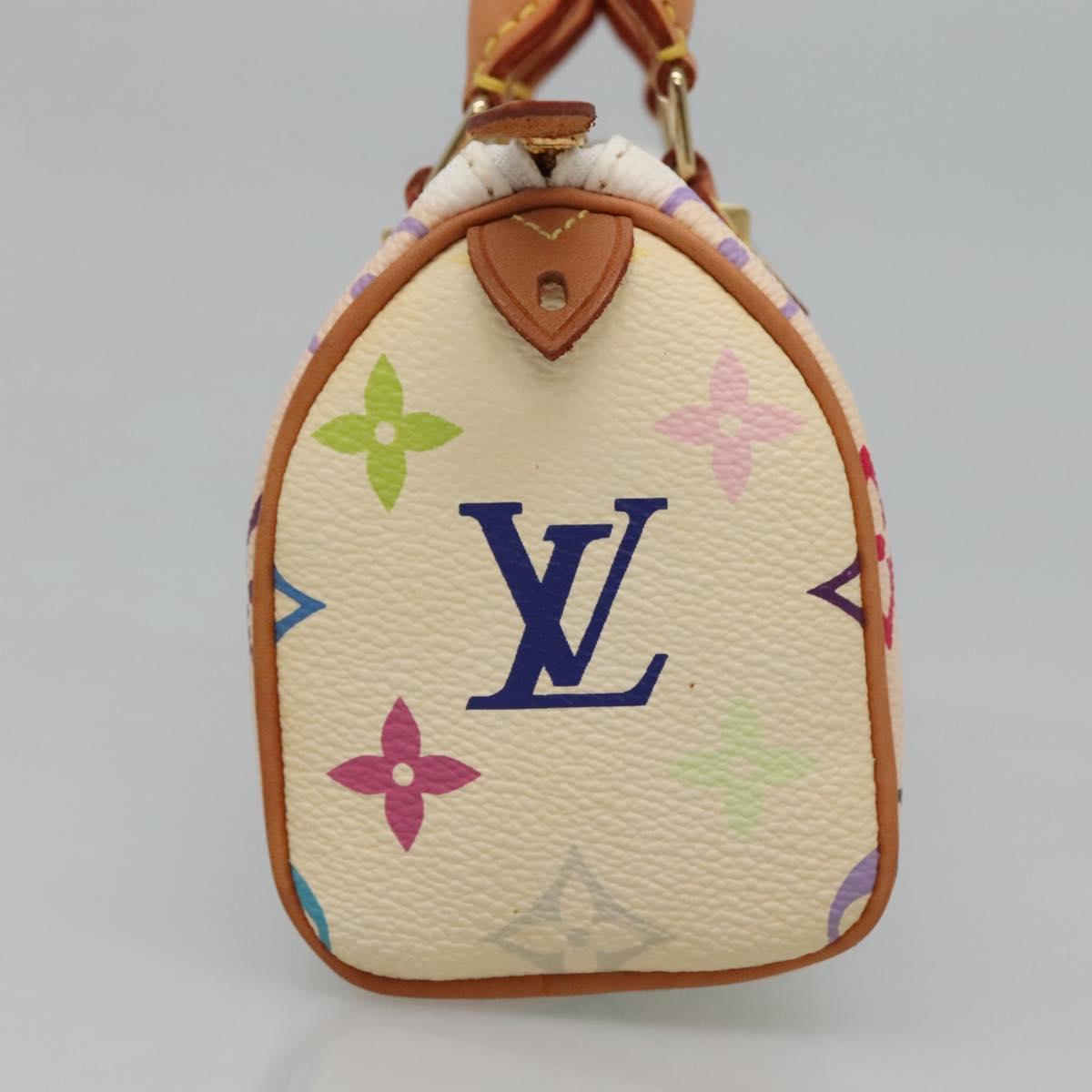 LOUIS VUITTON Monogram Multicolor Mini Speedy Hand Bag White M92645 Auth EC767AV