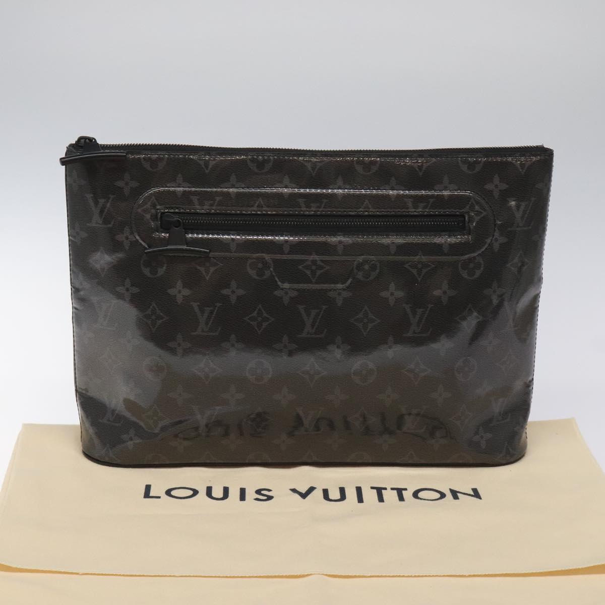 LOUIS VUITTON Eclipse Glaze Pochette Cosmos Clutch Bag M63373 LV Auth EC777