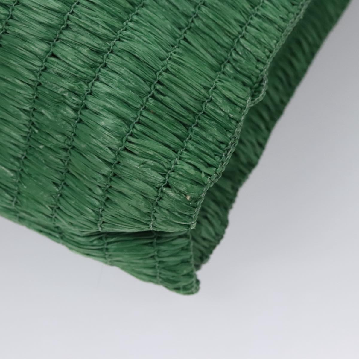 GUCCI Web Sherry Line Hand Bag Raffia Red Green 524810 Auth EC781V