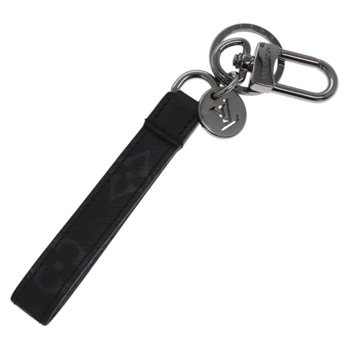 LOUIS VUITTON Monogram Eclipse Porte Cles Dragonne Key Holder M61950 Auth EC798