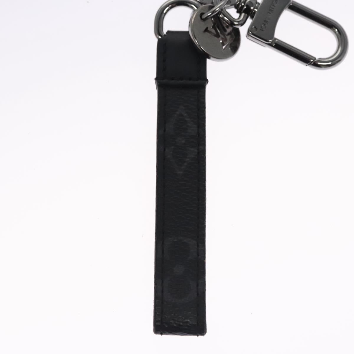 LOUIS VUITTON Monogram Eclipse Porte Cles Dragonne Key Holder M61950 Auth EC798