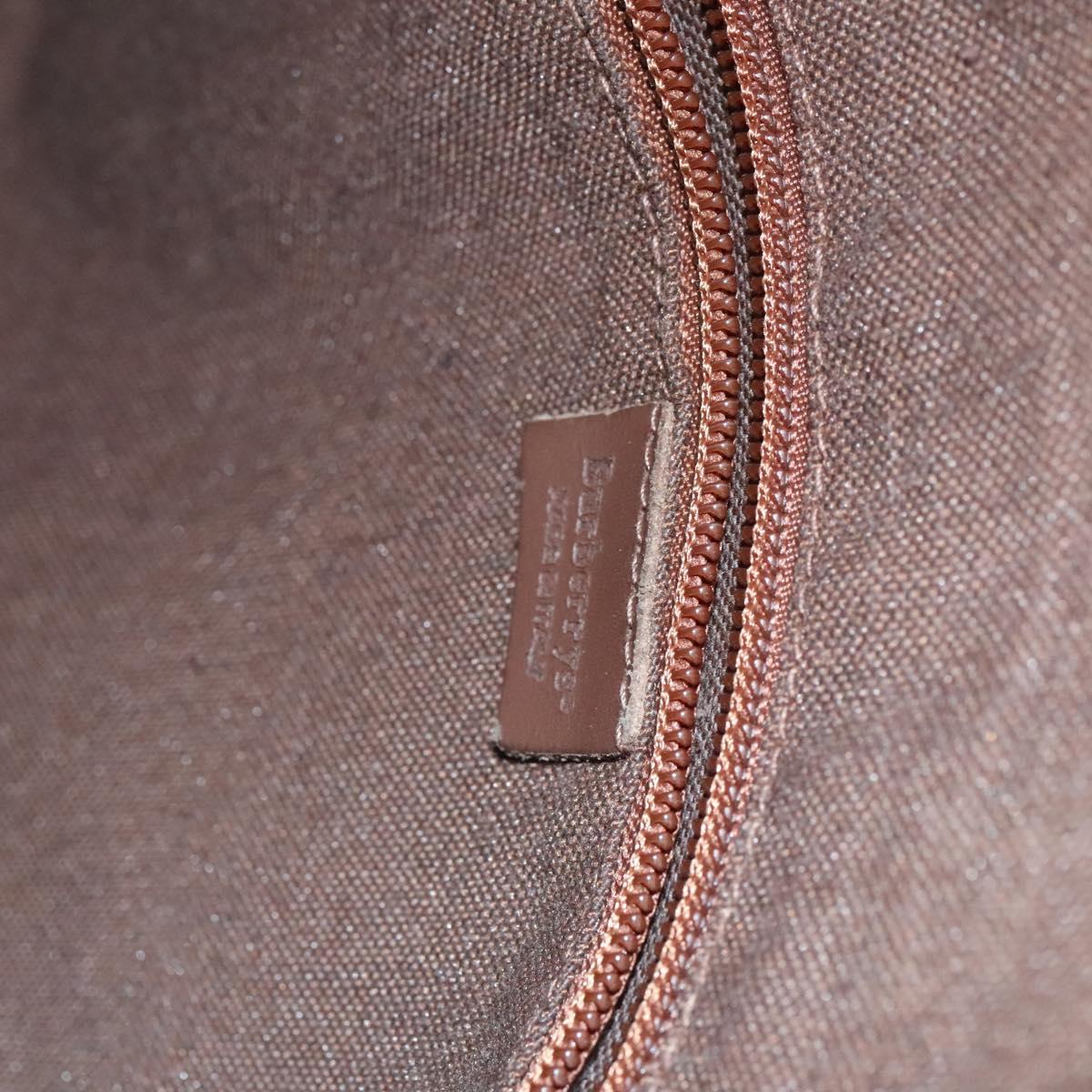 Burberrys Nova Check Boston Bag PVC 2way Beige Gold Auth EC805