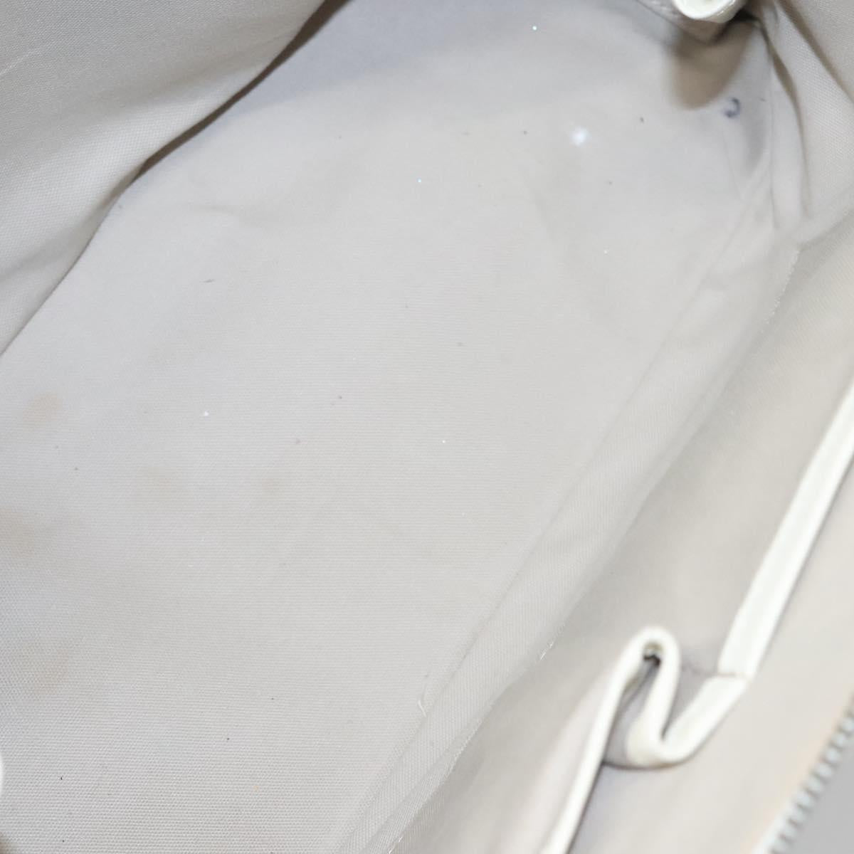 BURBERRY Nova Check Hand Bag Canvas Beige White Auth EC813