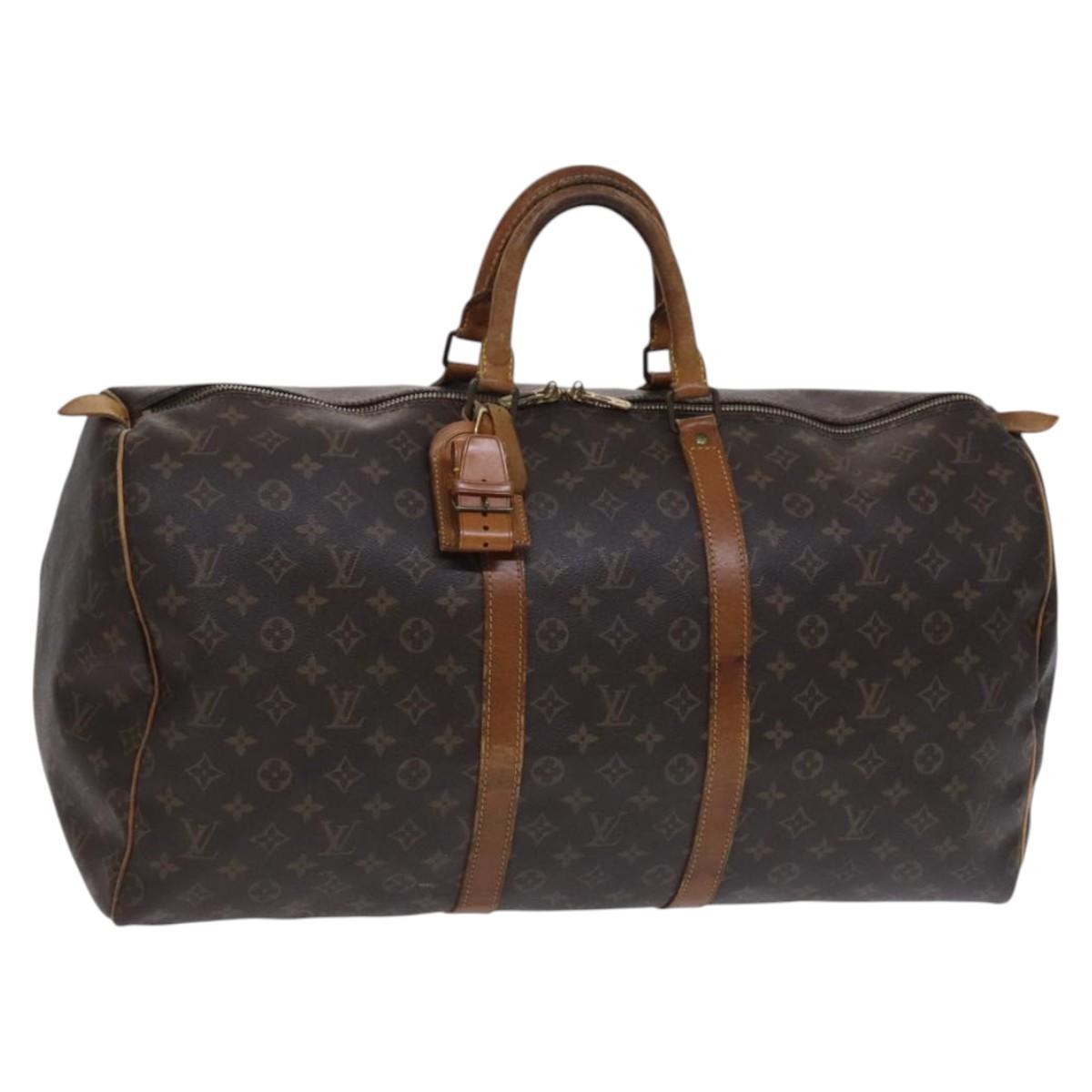 LOUIS VUITTON Monogram Keepall 55 Boston Bag M41424 LV Auth EC814