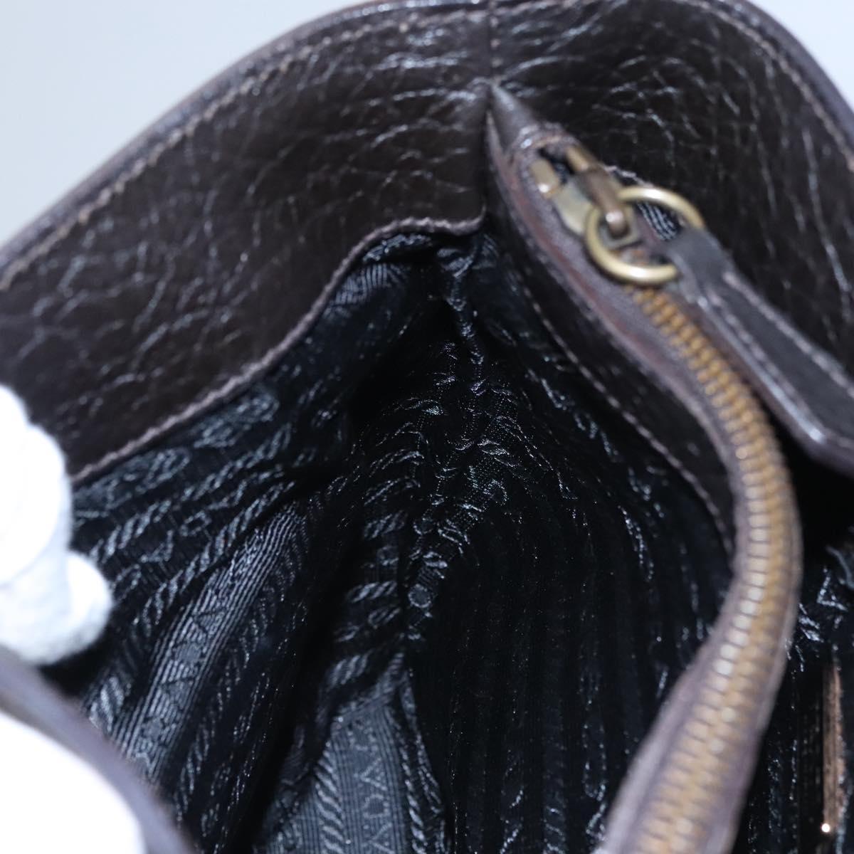 PRADA Hand Bag Nylon Leather Black Gold Auth EC817V