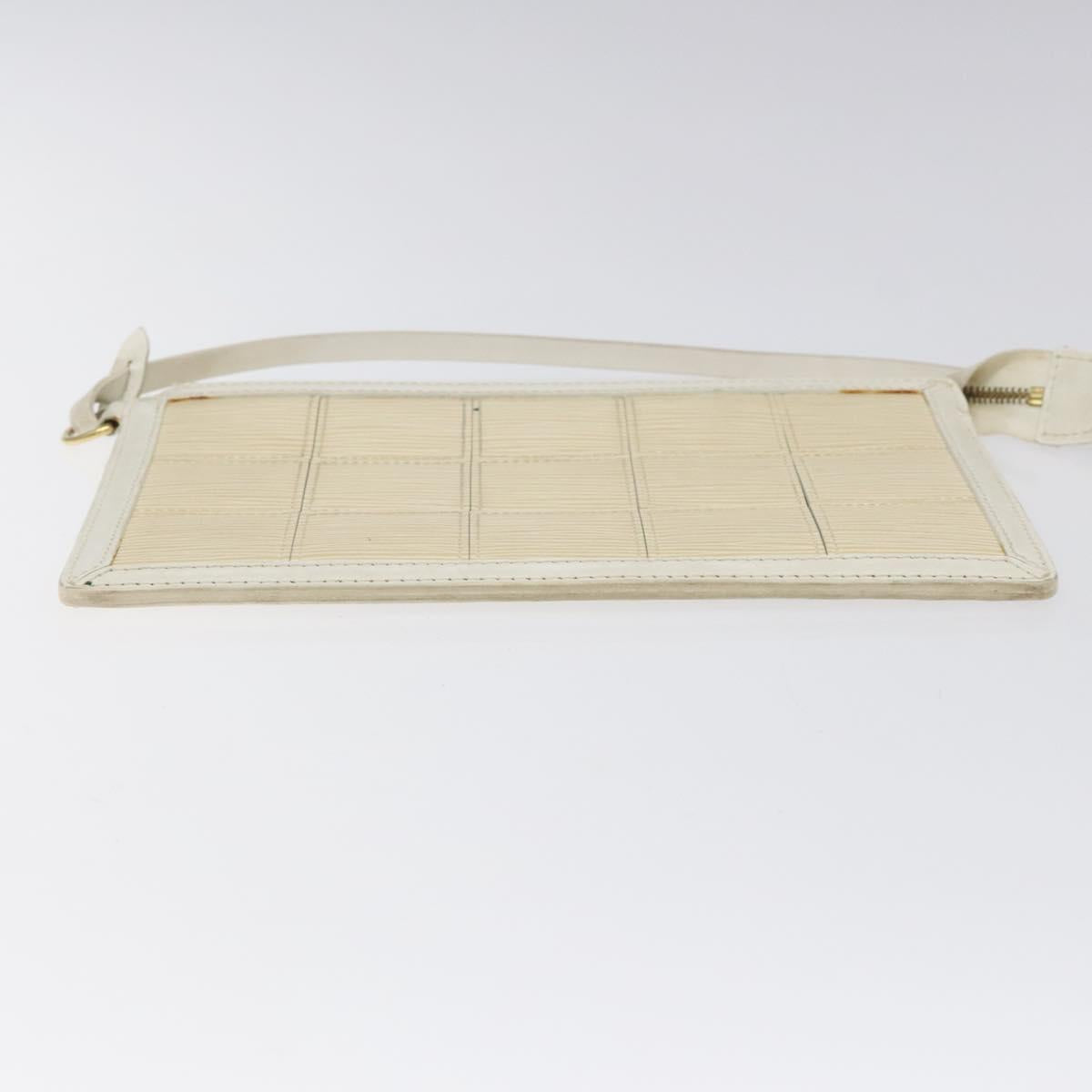 LOUIS VUITTON Epi Stretch Delmonico Pouch Cream M54603 LV Auth EC848