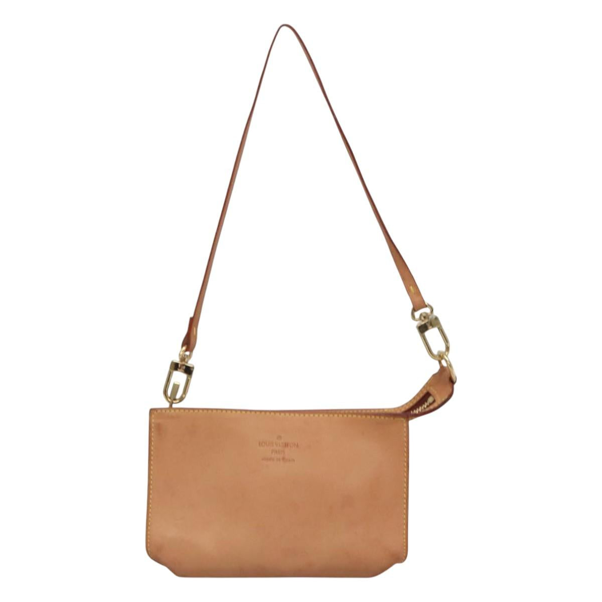 LOUIS VUITTON Nomad Cabas Ambre PM Pouch Leather Beige M92502 LV Auth EC849V