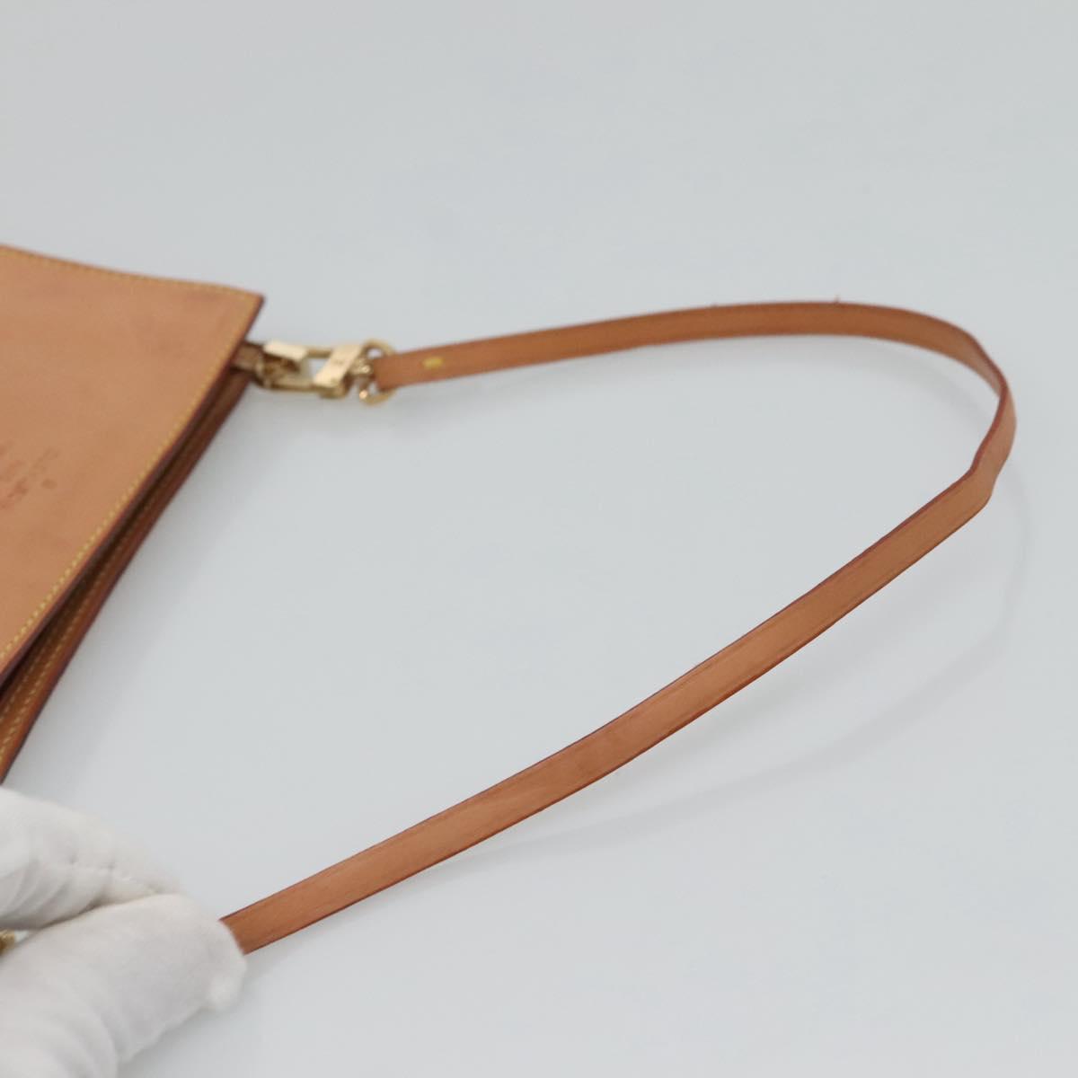 LOUIS VUITTON Nomad Cabas Ambre PM Pouch Leather Beige M92502 LV Auth EC849V