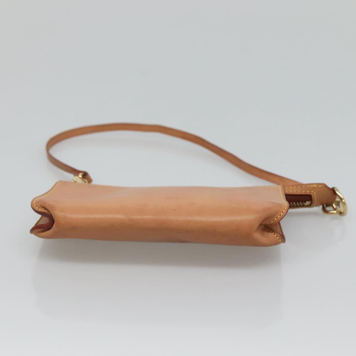 LOUIS VUITTON Nomad Cabas Ambre PM Pouch Leather Beige M92502 LV Auth EC849V