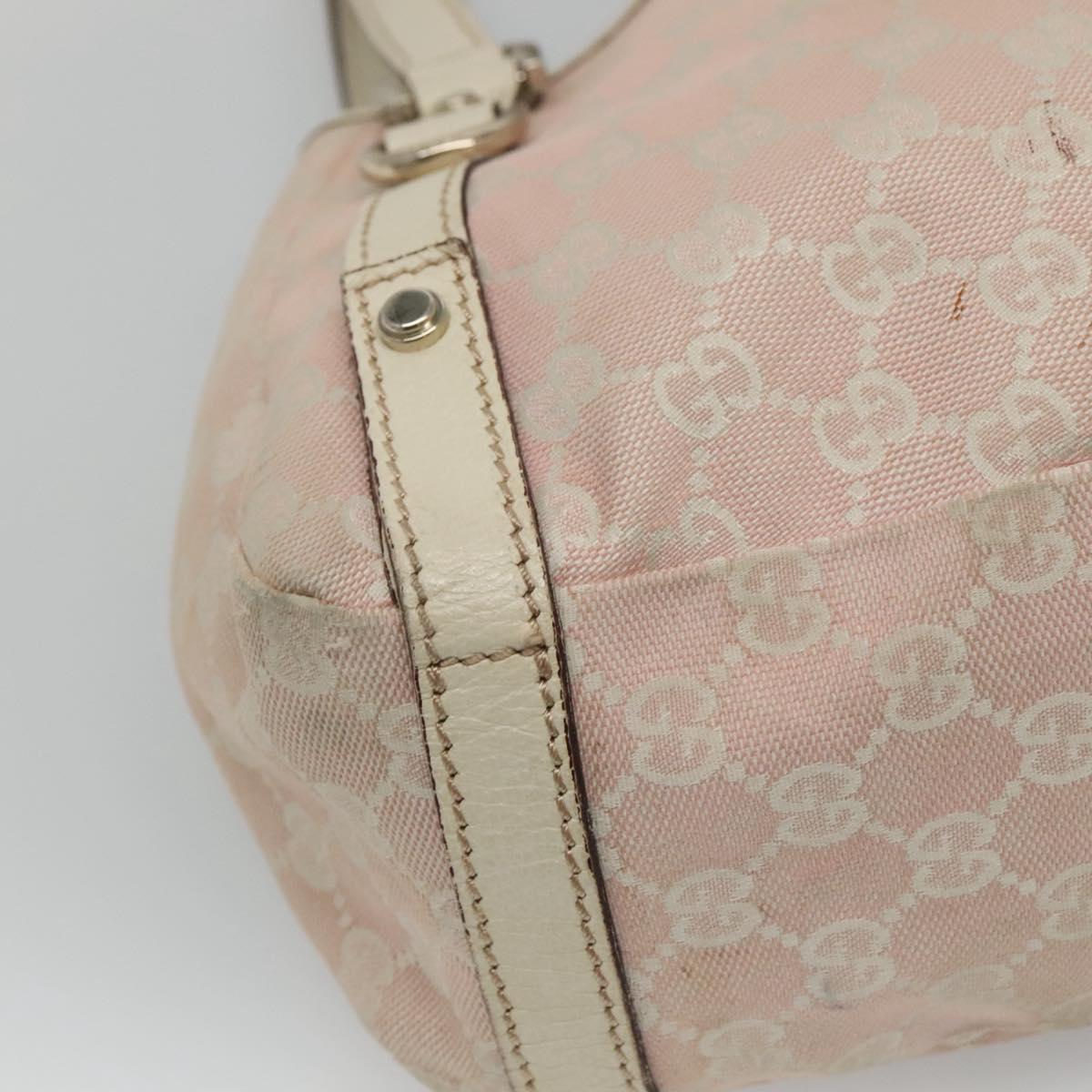 GUCCI GG Canvas Abbey Tote Bag Pink Gold 130736 Auth EC853