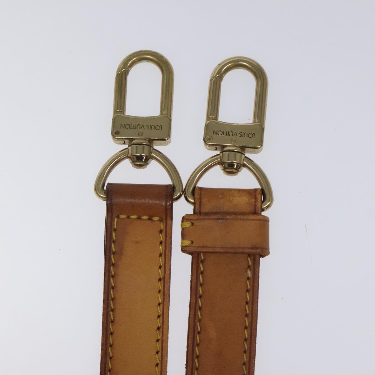 LOUIS VUITTON Adjustable Shoulder Strap Leather 31.1""-38.2"" Beige Auth EC854