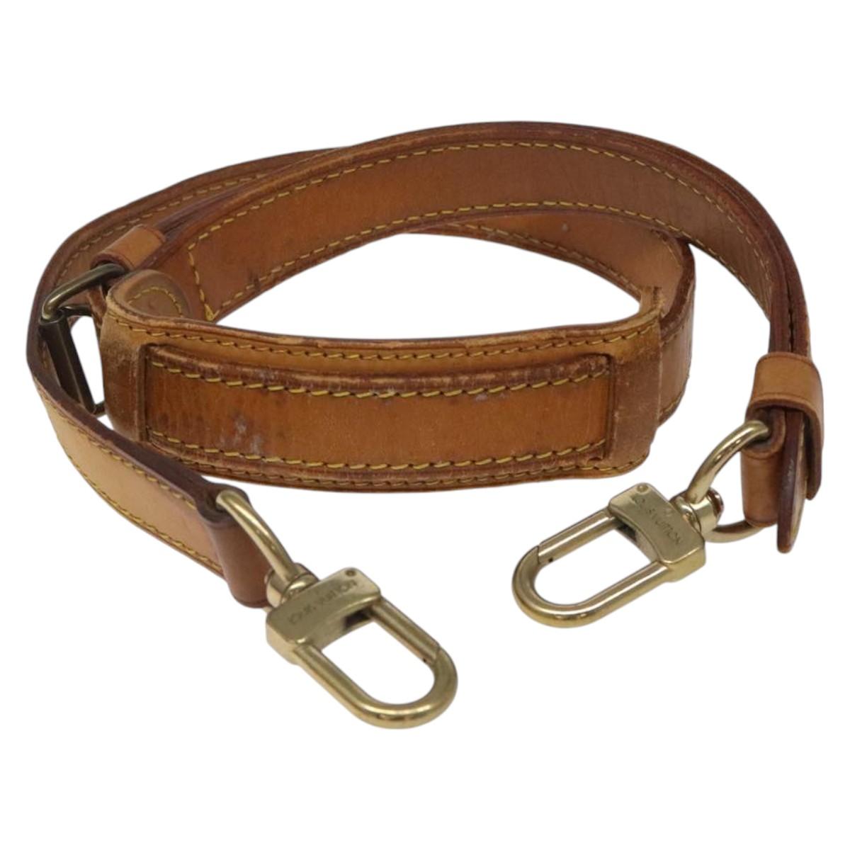 LOUIS VUITTON Adjustable Shoulder Strap Leather 31.1""-38.2"" Beige Auth EC854