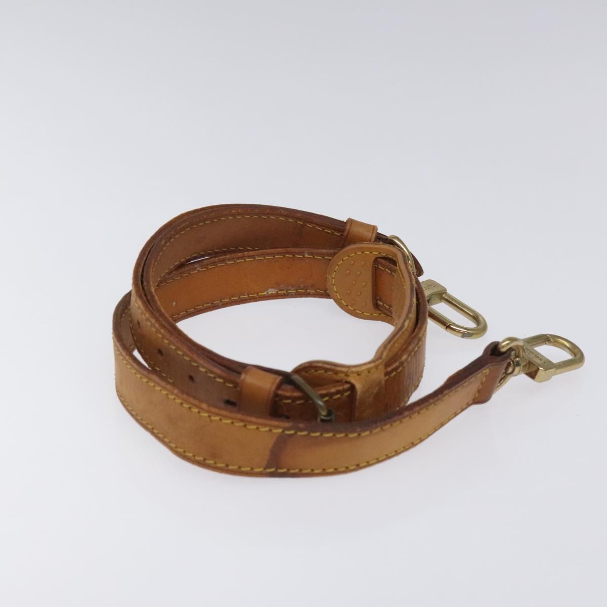 LOUIS VUITTON Adjustable Shoulder Strap Leather 31.1""-38.2"" Beige Auth EC854