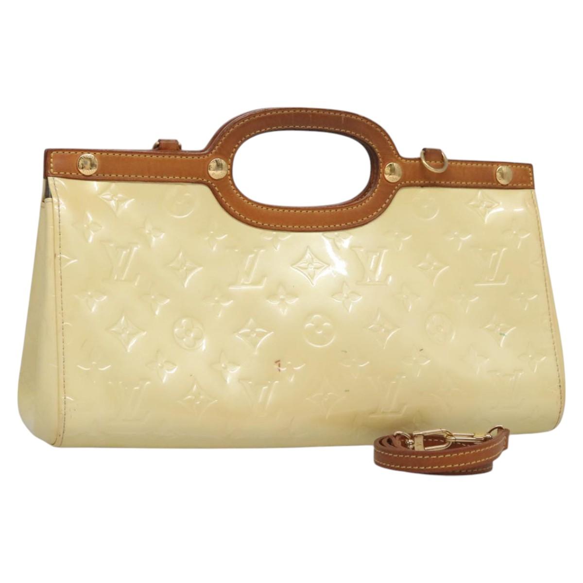 LOUIS VUITTON Monogram Vernis Roxbury Drive Hand Bag Perle M91374 LV Auth EC862