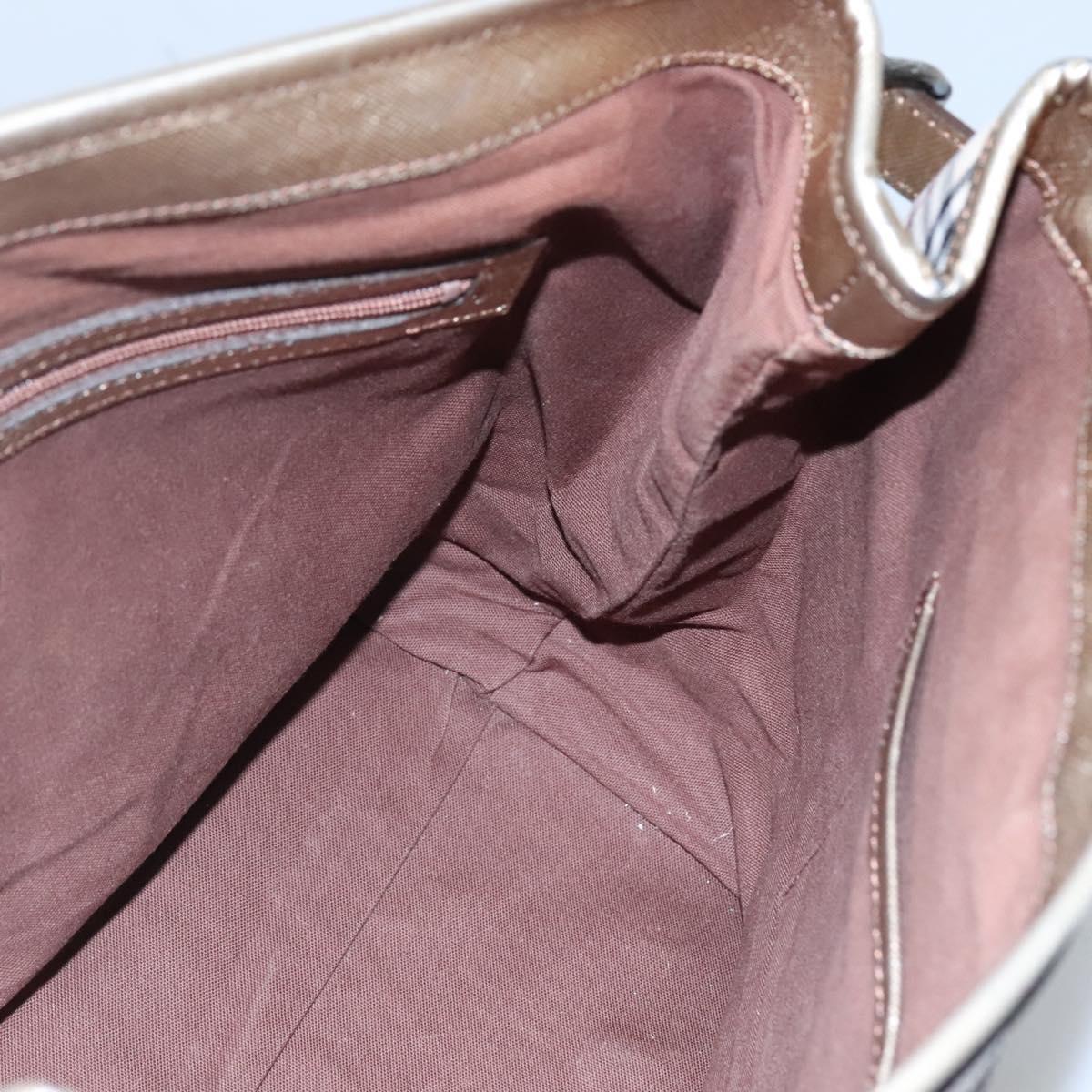 BURBERRY Nova Check Tote Bag Canvas Beige Gold Auth EC868