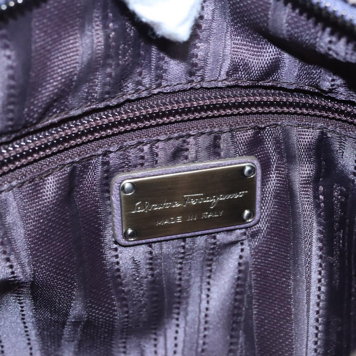 Salvatore Ferragamo Gancini Shoulder Bag Leather Purple Auth EC874