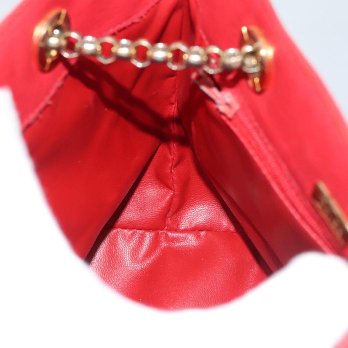 Chloe Chain Shoulder Bag Leather Red Gold Auth EC882