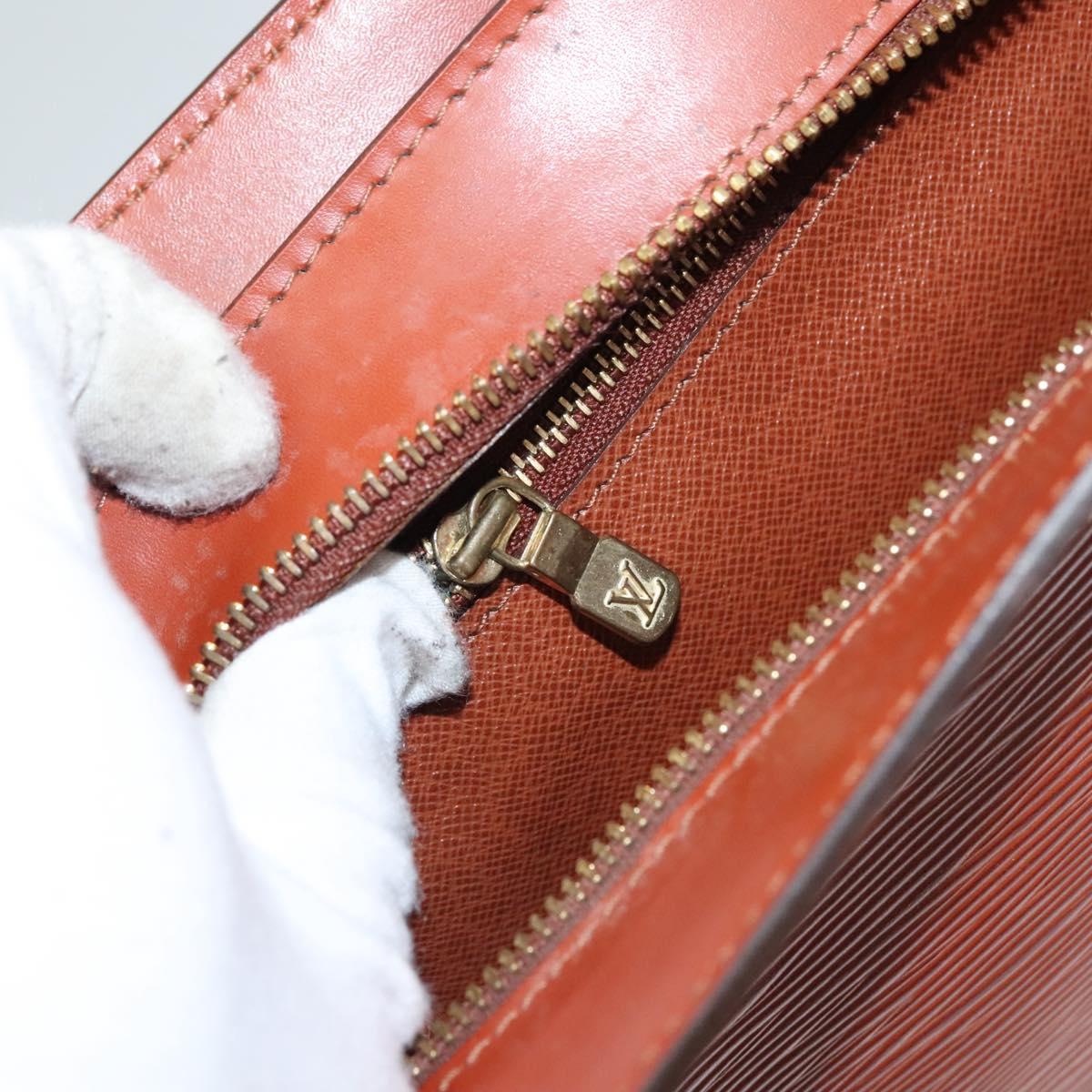 LOUIS VUITTON Epi Angian Clutch Bag Brown M52113 LV Auth EC884