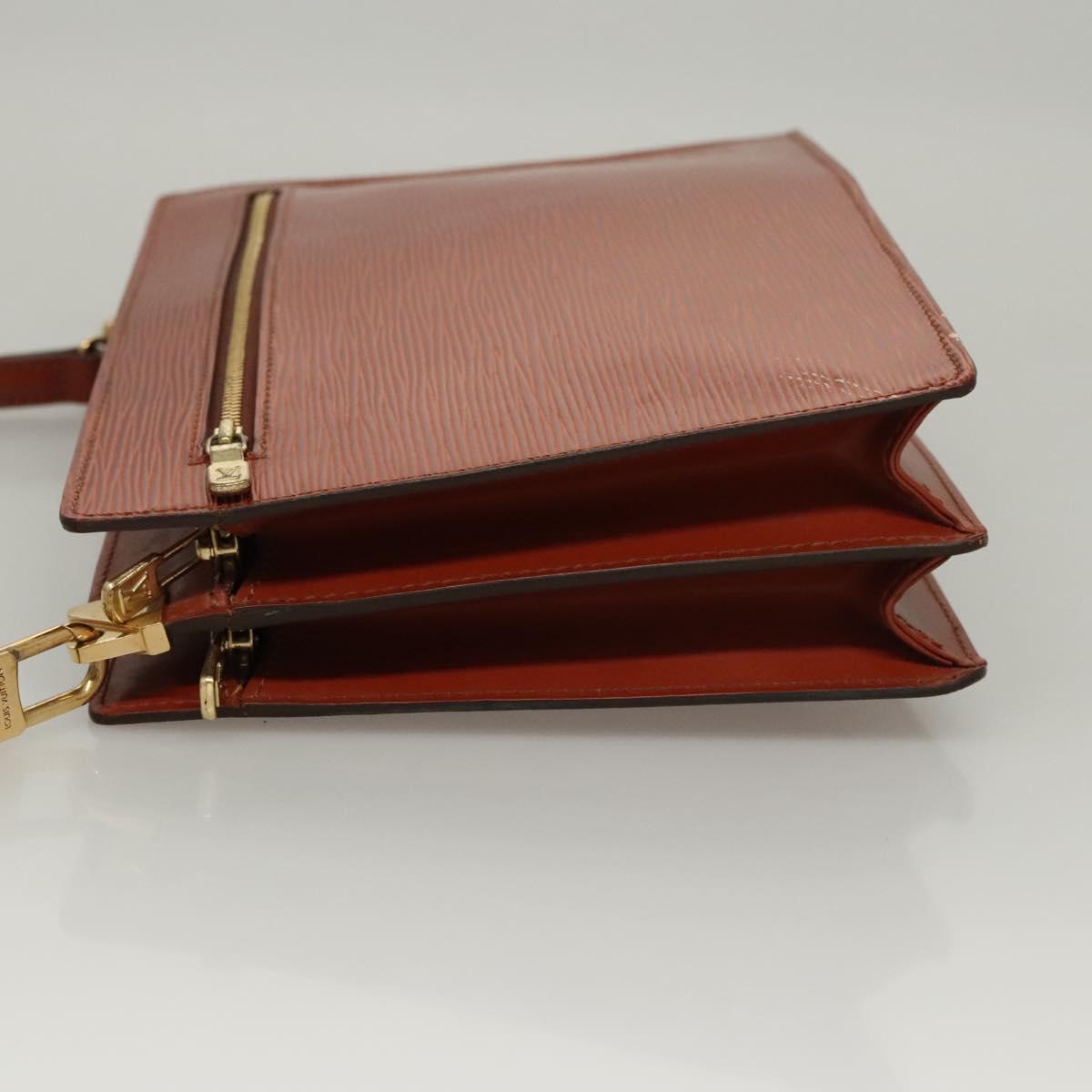 LOUIS VUITTON Epi Angian Clutch Bag Brown M52113 LV Auth EC884