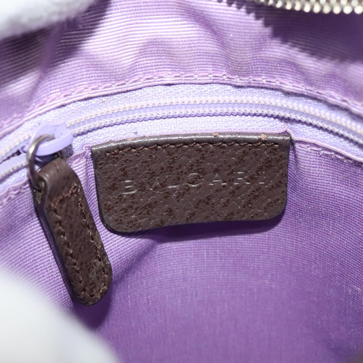 BVLGARI Logo Mania Shoulder Bag Canvas Beige Auth EC908