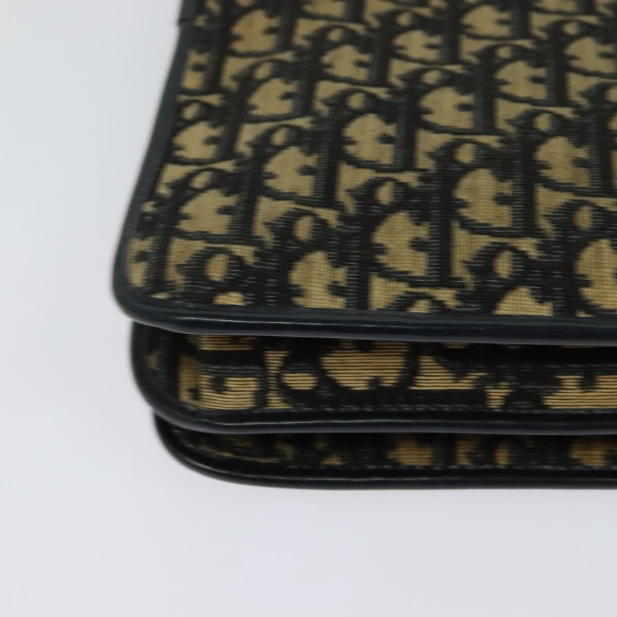 Christian Dior Trotter Canvas Shoulder Bag Navy Auth EC911