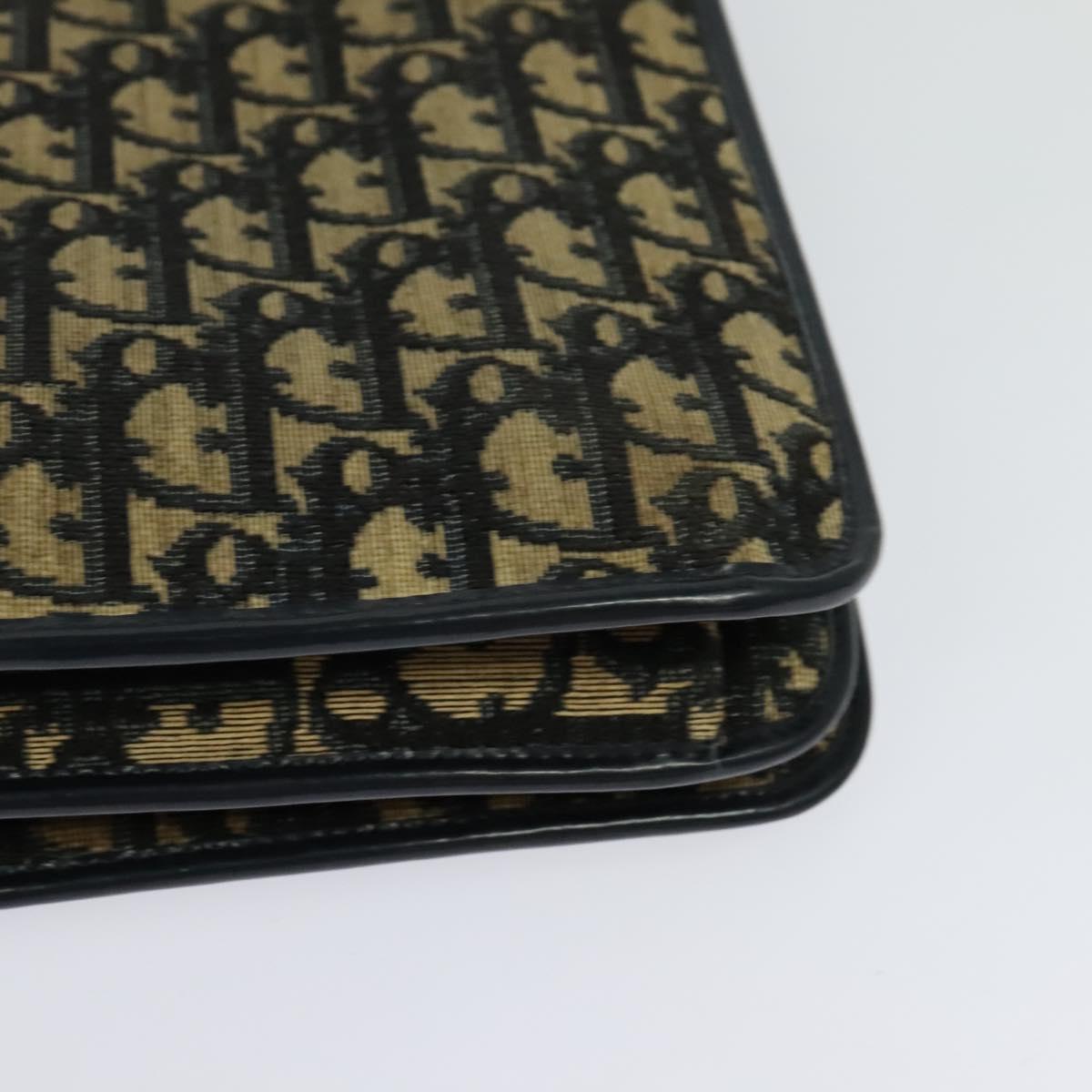 Christian Dior Trotter Canvas Shoulder Bag Navy Auth EC911