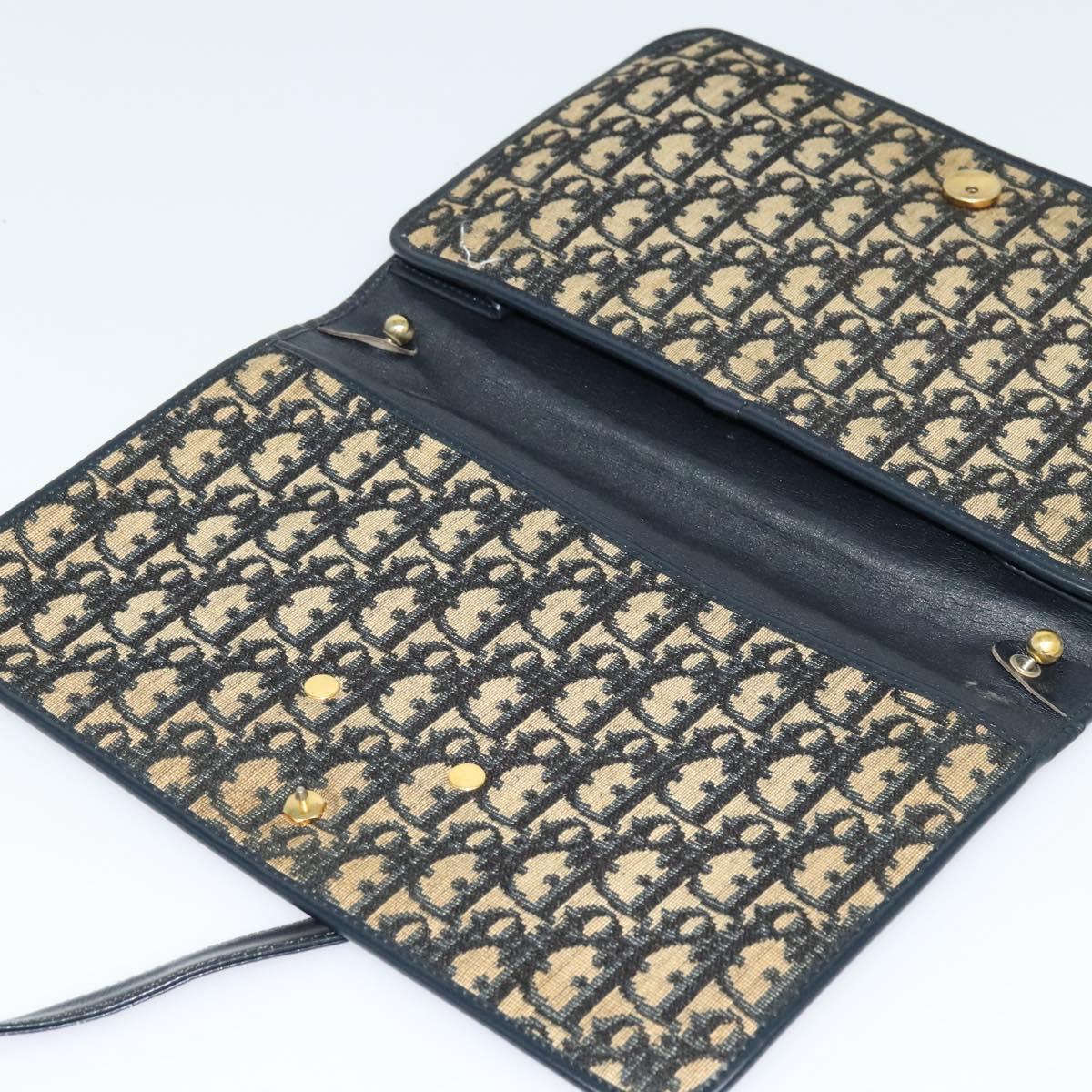 Christian Dior Trotter Canvas Shoulder Bag Navy Auth EC911