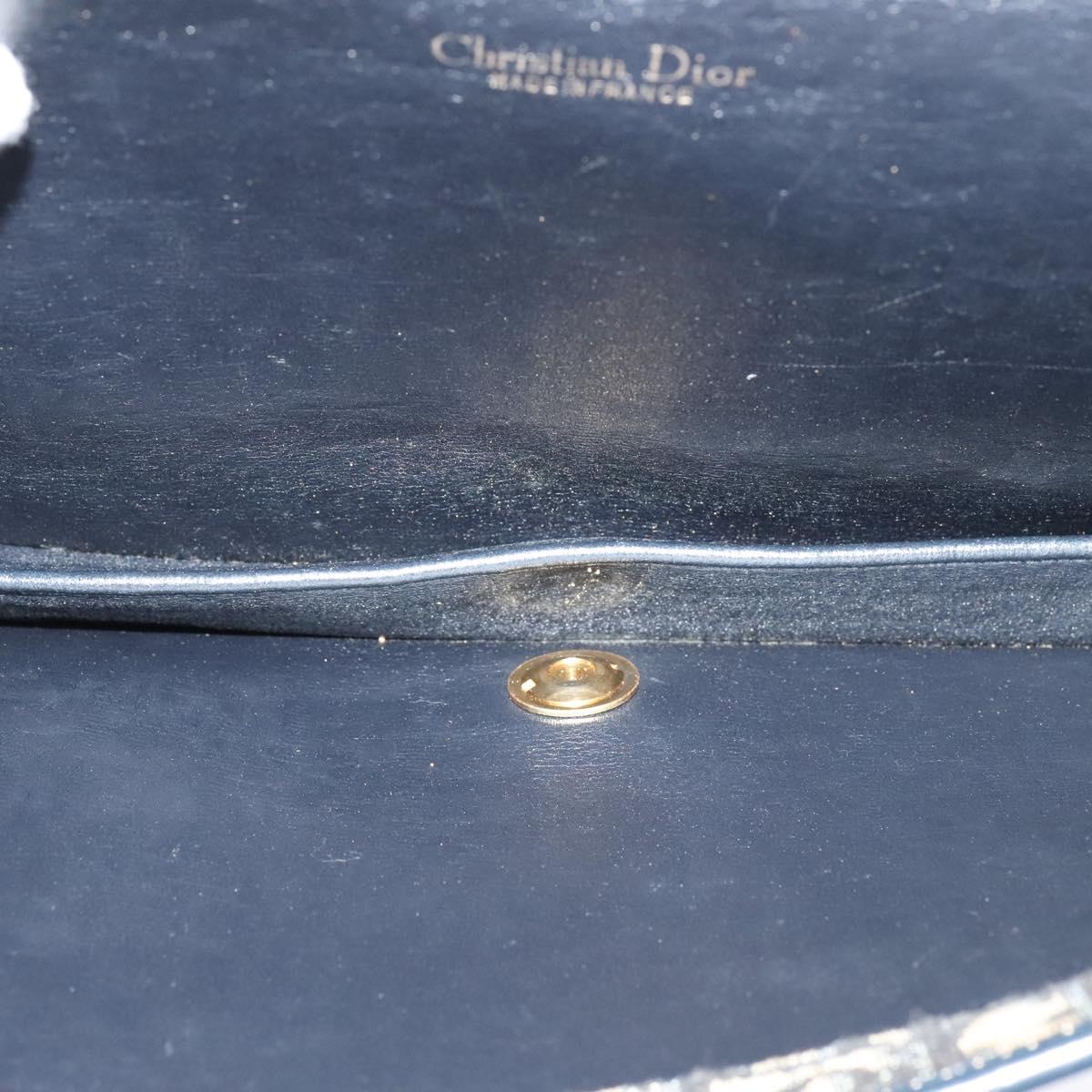 Christian Dior Trotter Canvas Shoulder Bag Navy Auth EC911