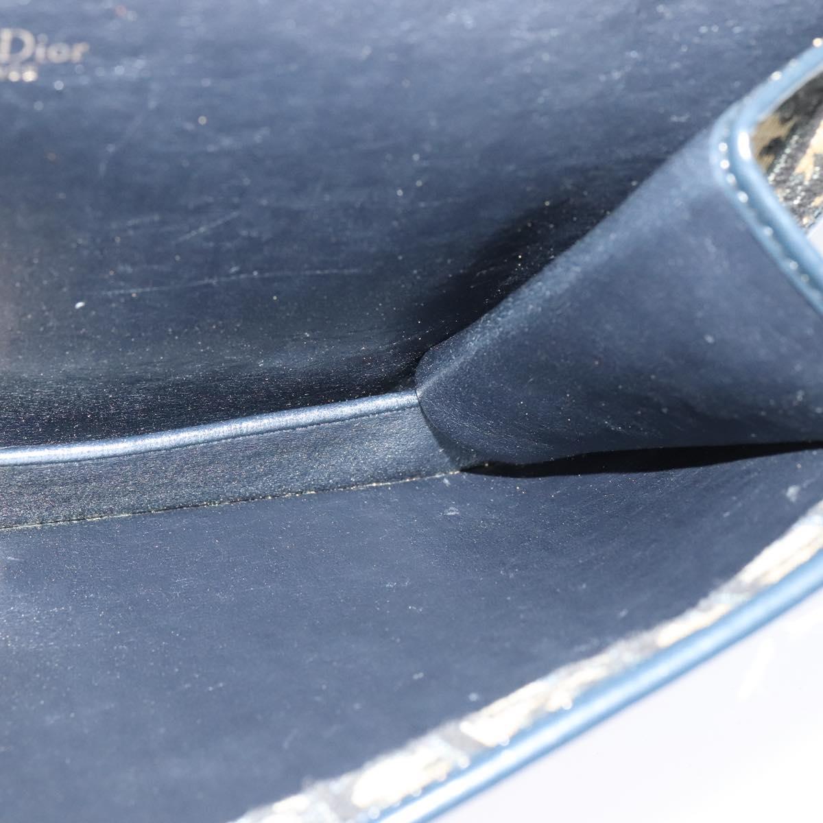 Christian Dior Trotter Canvas Shoulder Bag Navy Auth EC911