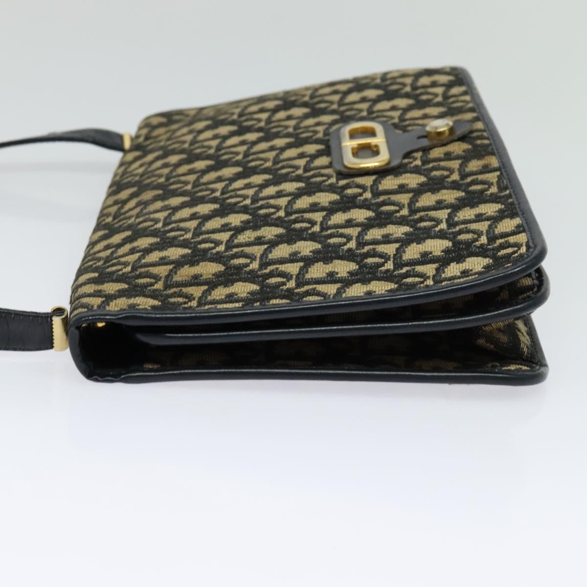 Christian Dior Trotter Canvas Shoulder Bag Navy Auth EC911