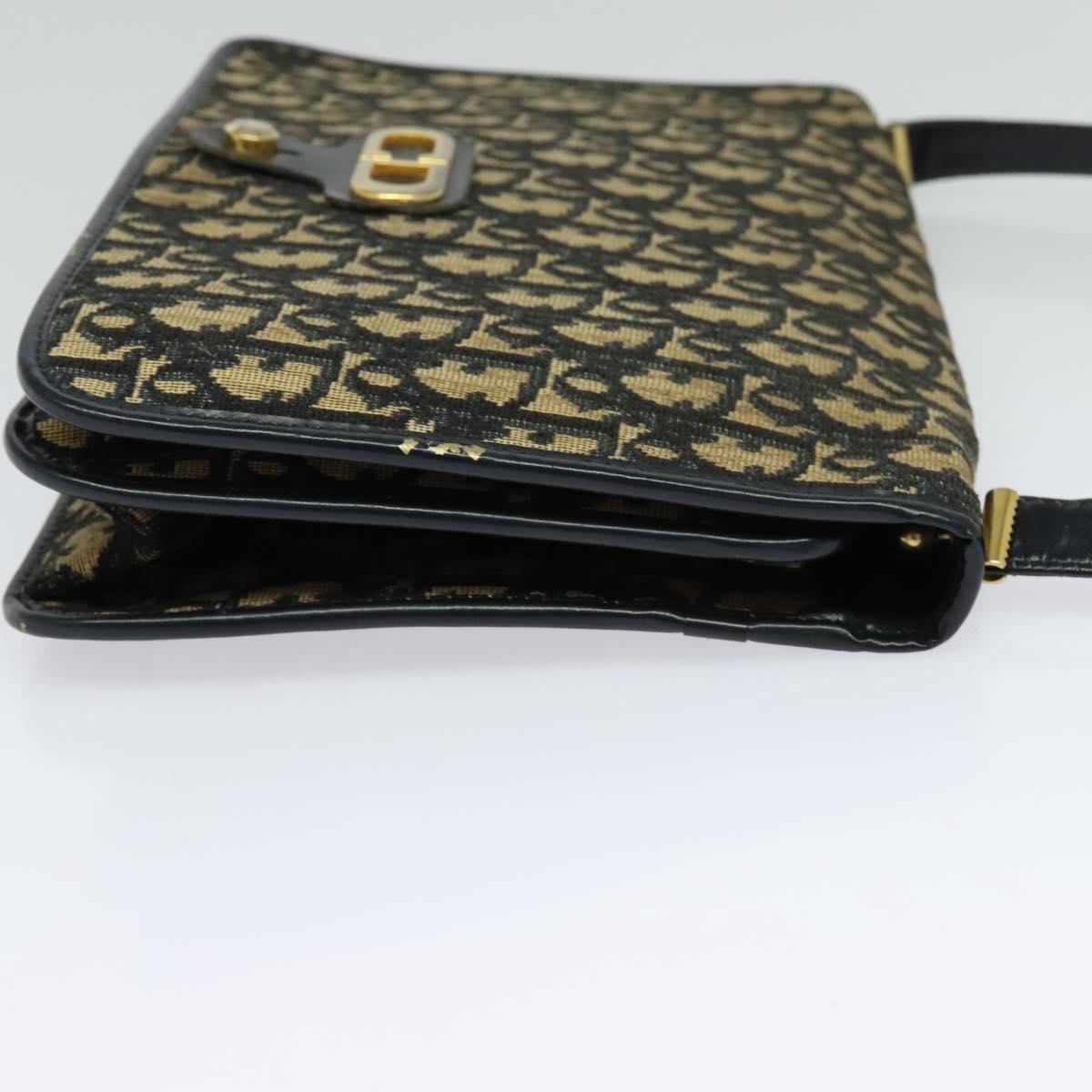 Christian Dior Trotter Canvas Shoulder Bag Navy Auth EC911