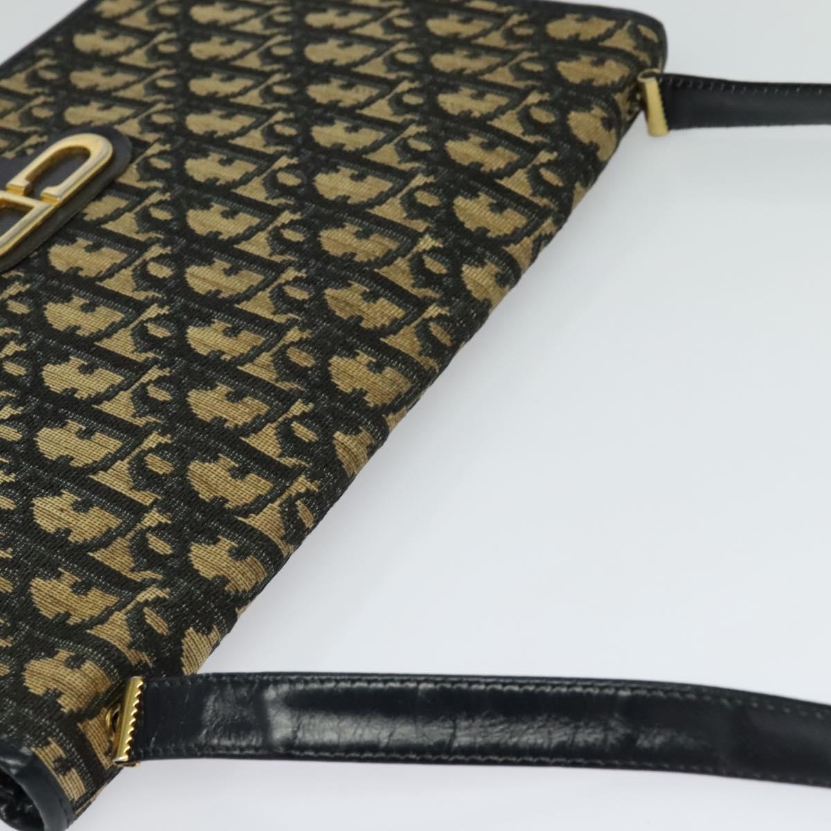 Christian Dior Trotter Canvas Shoulder Bag Navy Auth EC911