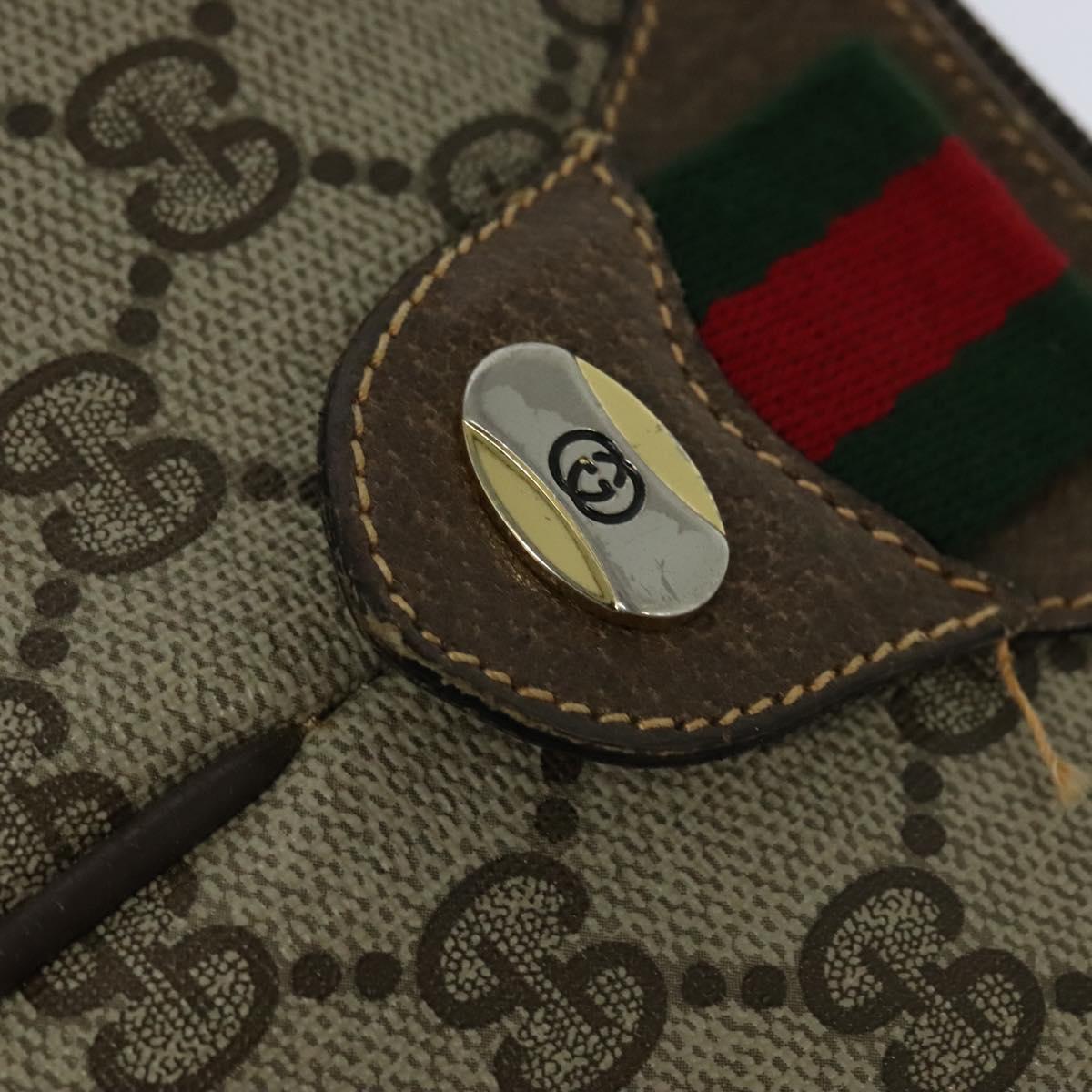 GUCCI GG Supreme Web Sherry Line Bag PVC Beige Green Red 904 02 047 Auth EC913