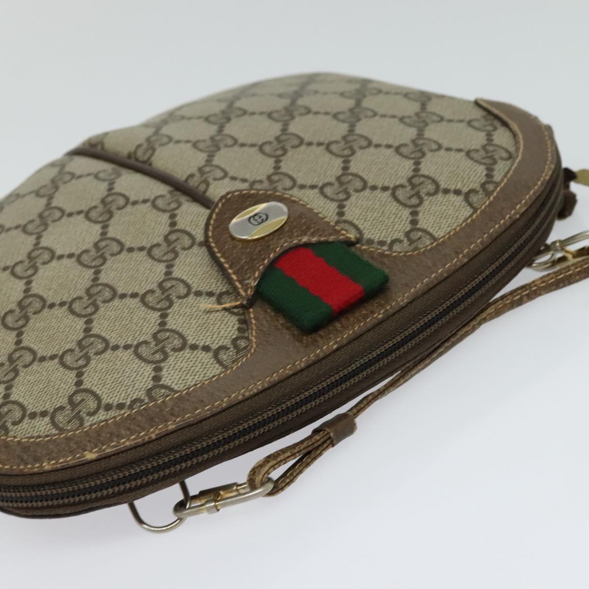 GUCCI GG Supreme Web Sherry Line Bag PVC Beige Green Red 904 02 047 Auth EC913