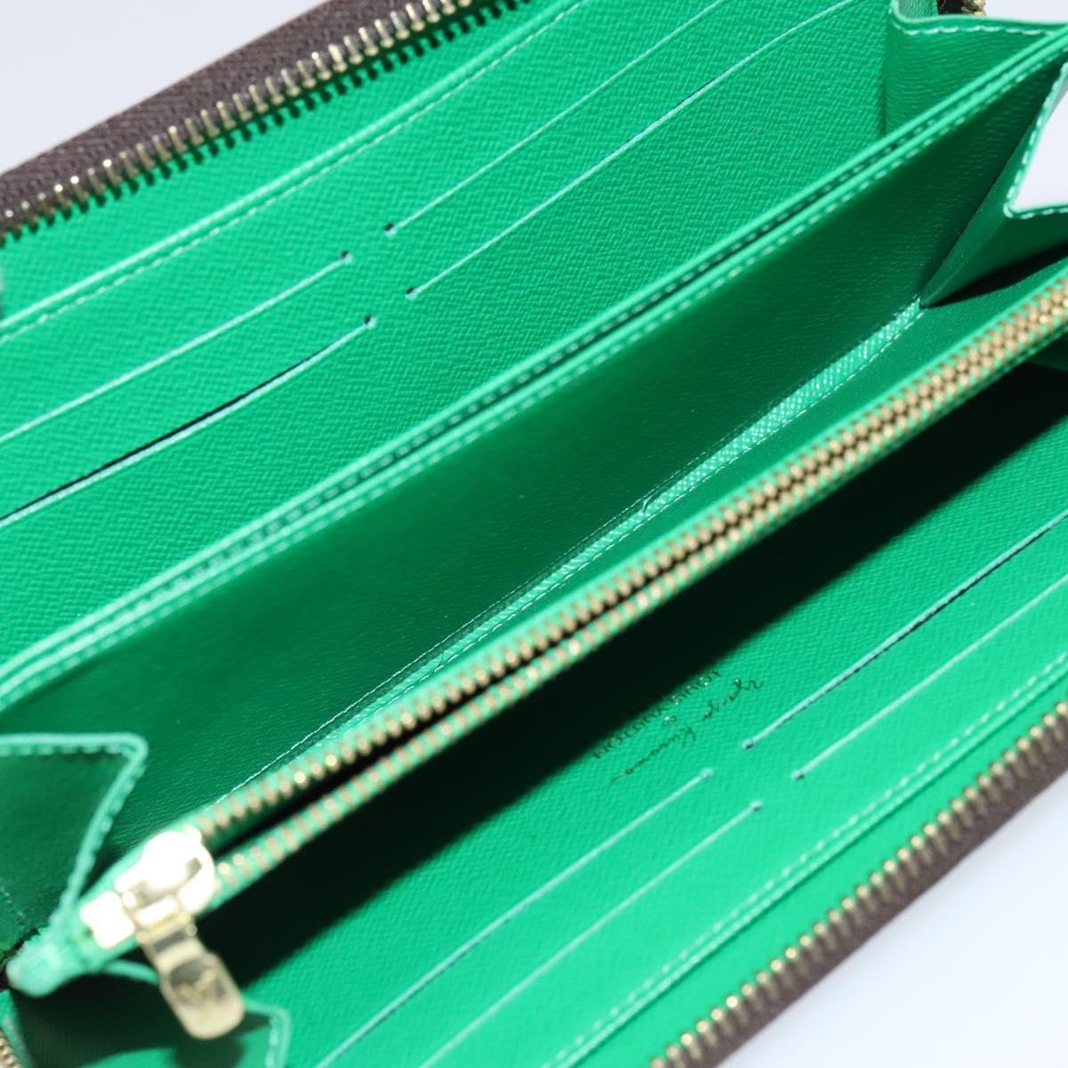 LOUIS VUITTON Monogram Yayoi Kusama Zippy Wallet Green M60451 LV Auth EC922