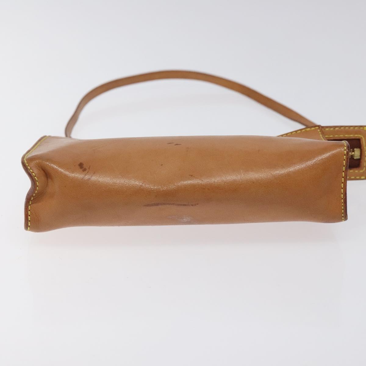 LOUIS VUITTON Nomad Cabas Ambre PM Pouch Leather Beige M92502 LV Auth EC928