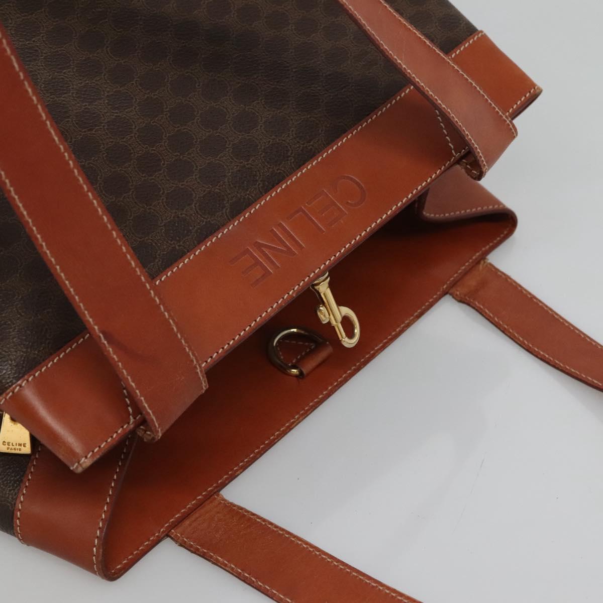 CELINE Macadam Canvas Tote Bag PVC Leather Brown Auth EC931